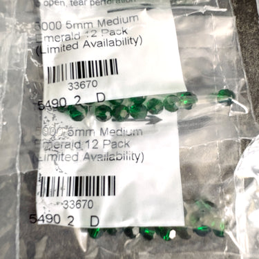 120 Swarovski 5000 5mm medium emerald round beads - Lot 10 packs of 12 beads - Factory Sealed - NextStage Vintage
