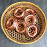 Mid century vintage copper anodized aluminum mini ring mold -  set of 6 - NextStage Vintage