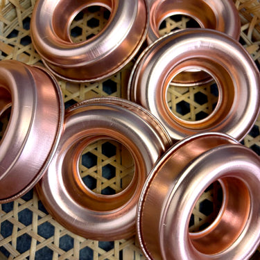 Mid century vintage copper anodized aluminum mini ring mold -  set of 6 - NextStage Vintage