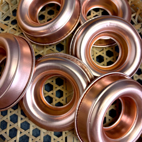 Mid century vintage copper anodized aluminum mini ring mold -  set of 6 - NextStage Vintage