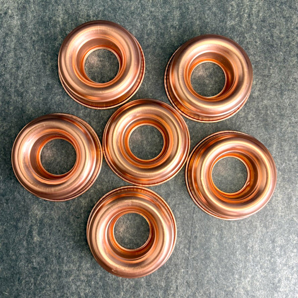 Mid century vintage copper anodized aluminum mini ring mold -  set of 6 - NextStage Vintage