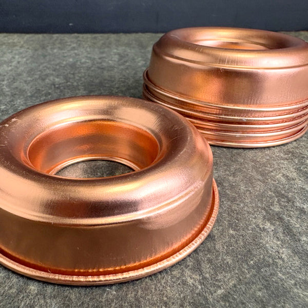 Mid century vintage copper anodized aluminum mini ring mold -  set of 6 - NextStage Vintage