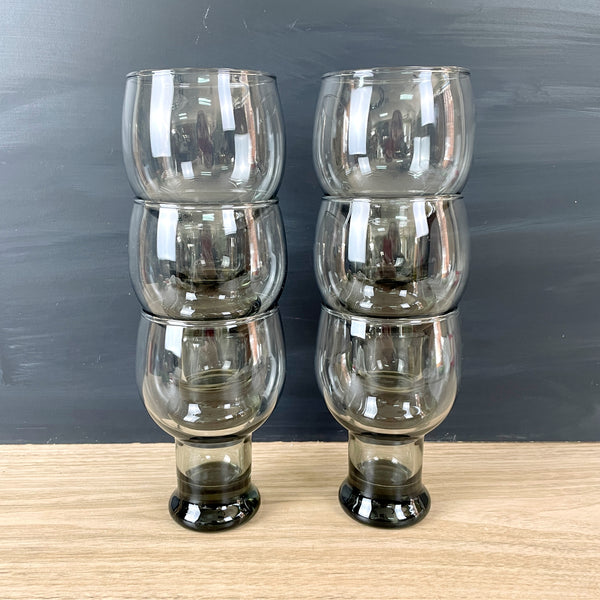 Federal Glass Sundown beer glassses - set of 6 - 1970s vintage