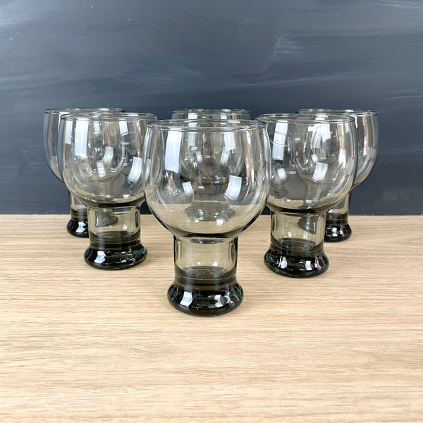 Federal Glass Sundown beer glassses - set of 6 - 1970s vintage