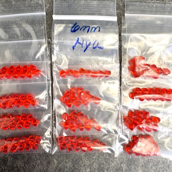 140pc 6mm bicone crystal beads lot Swarovski? – hyacinth – destash sale - NextStage Vintage