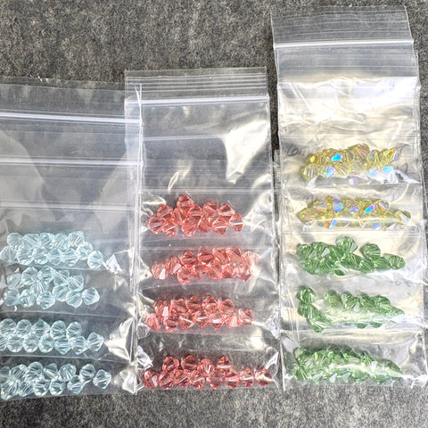 156 6mm crystal bicone beads - sweet pastels - Swarovski? estate destash - NextStage Vintage