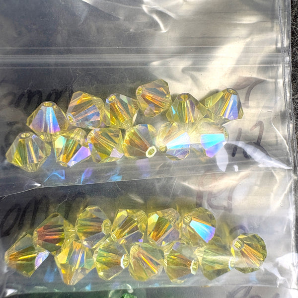 156 6mm crystal bicone beads - sweet pastels - Swarovski? estate destash - NextStage Vintage