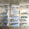 144pc 6mm bicone crystal beads - aqua blues mix - Swarovski? - NextStage Vintage