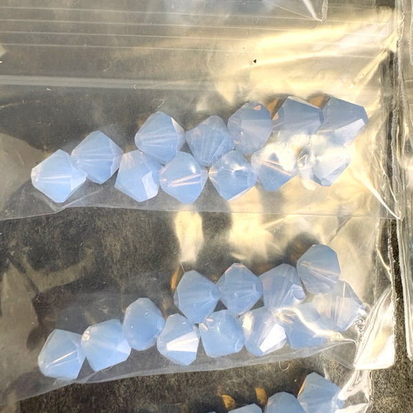 144pc 6mm bicone crystal beads - aqua blues mix - Swarovski? - NextStage Vintage