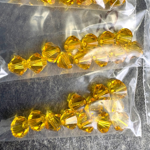 156 bicone crystal beads 6mm - autumn colors - Swarovski? - destash - NextStage Vintage