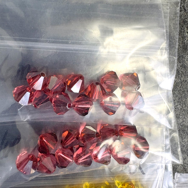 156 bicone crystal beads 6mm - autumn colors - Swarovski? - destash - NextStage Vintage