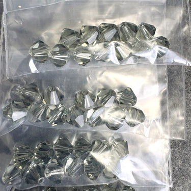 168 pcs 6mm crystal bicone beads - gray, browns - Swarovski? destash - NextStage Vintage