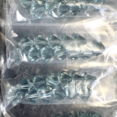 132 pc 6mm crystal bicone beads - indian sapphire - Swarovski? destash - NextStage Vintage