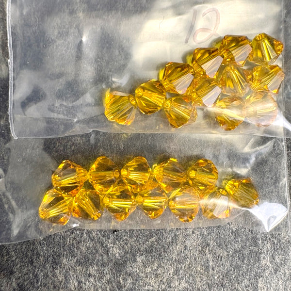 144 pcs - 6mm crystal bicone beads - rainbow colors - Swarovski? destash - NextStage Vintage