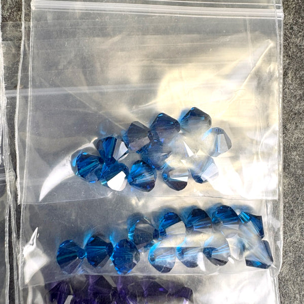 144 pcs - 6mm crystal bicone beads - rainbow colors - Swarovski? destash - NextStage Vintage