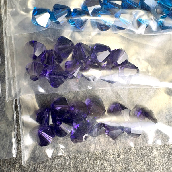 144 pcs - 6mm crystal bicone beads - rainbow colors - Swarovski? destash - NextStage Vintage