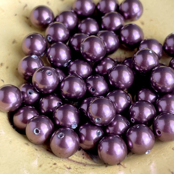 6mm round crystal pearls burgundy Swarovski? - 300 pc - estate destash - NextStage Vintage