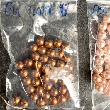 6mm round crystal pearls Swarovski? - 189 pc - warm colors - estate destash - NextStage Vintage