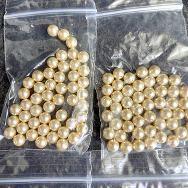 6mm round crystal pearls Swarovski? - 500 pc - light gold - estate destash - NextStage Vintage