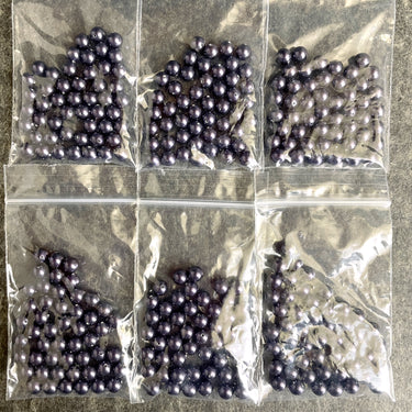 6mm round crystal pearls Swarovski? - 300 pc - dark purple - estate destash - NextStage Vintage