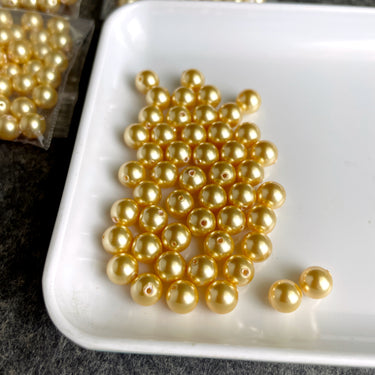 6mm round crystal pearls Swarovski? - 300 pc - gold - estate destash - NextStage Vintage