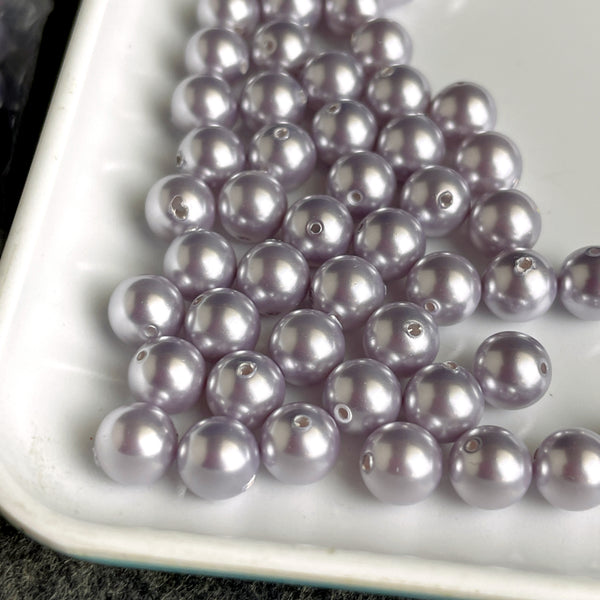 6mm round crystal pearls Swarovski? - 300 pc - lavender - estate destash