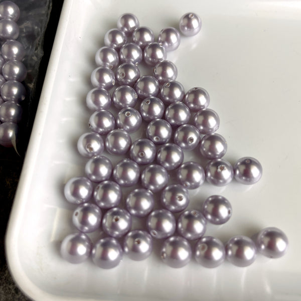 6mm round crystal pearls Swarovski? - 300 pc - lavender - estate destash