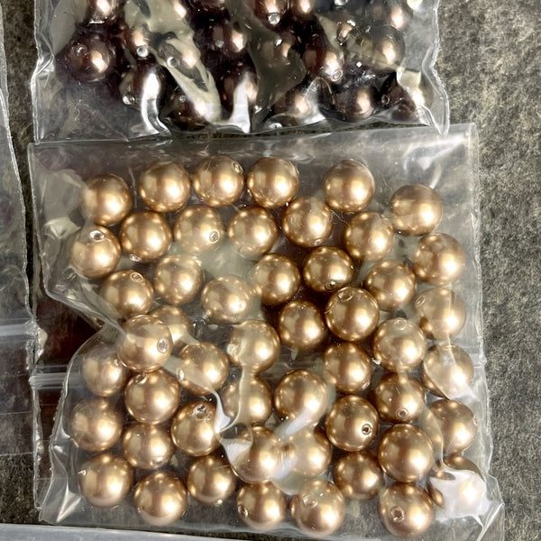 6mm round crystal pearls Swarovski? - 300 pc - color mix - estate destash