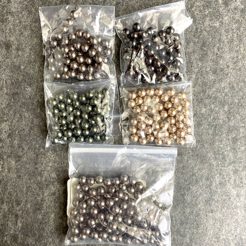 6mm round crystal pearls Swarovski? - 300 pc - color mix - estate destash