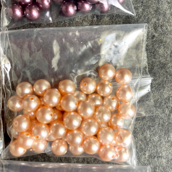 6mm round crystal pearls Swarovski? - 300 pc - color mix - estate destash