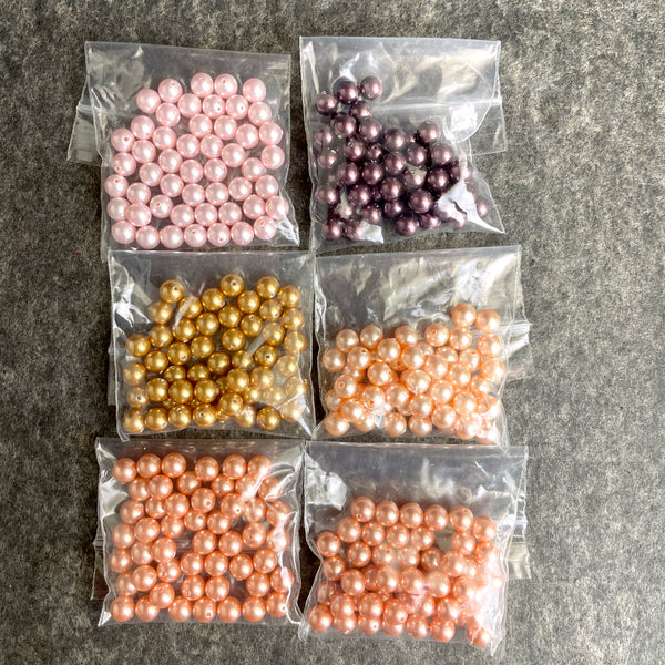 6mm round crystal pearls Swarovski? - 300 pc - color mix - estate destash