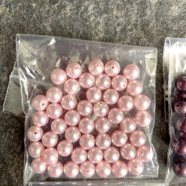 6mm round crystal pearls Swarovski? - 300 pc - color mix - estate destash