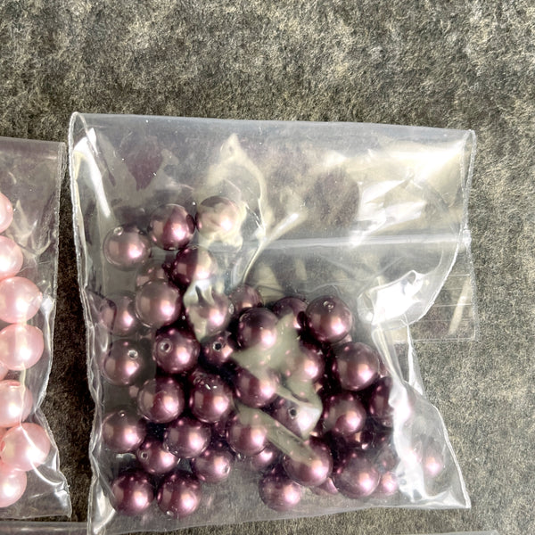 6mm round crystal pearls Swarovski? - 300 pc - color mix - estate destash