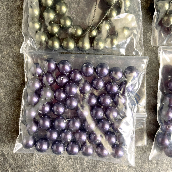 6mm round crystal pearls Swarovski? - 300 pc - color mix - estate destash