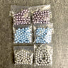 6mm round crystal pearls Swarovski? -300 pc - blue, gray, mauve - estate destash - NextStage Vintage