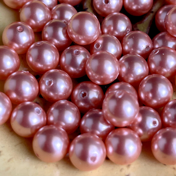 6mm round crystal pearls Swarovski? - 300 pc - peach, gold, brown - estate lot