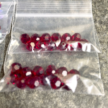 6mm round crystal beads Swarovski? - 120 pcs - mixed reds - estate destash - NextStage Vintage