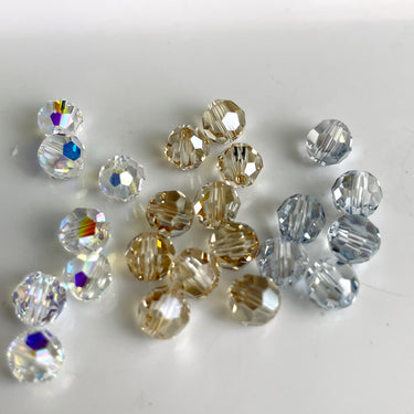 6mm round crystal beads Swarovski? - 120 pcs - light colors - estate destash - NextStage Vintage