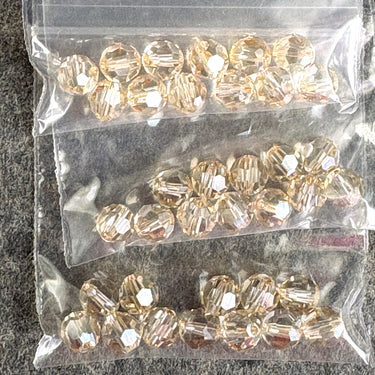 6mm round crystal beads Swarovski? - 120 pcs - autumn colors - estate lot - NextStage Vintage