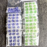 Swarovski 8mm bicone crystal beads - peridot, tanzanite - 96 pcs - estate destash - NextStage Vintage