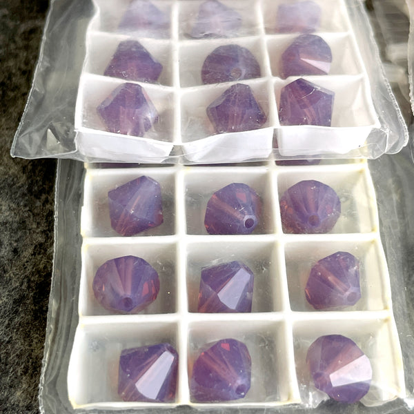 Swarovski 8mm bicone crystal beads 5301 / 5328 -  96 pc - rose peach, cyclamen opal - NextStage Vintage