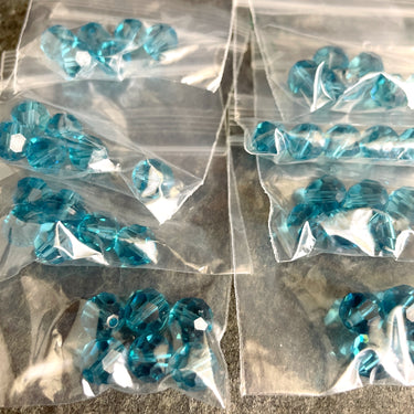 8mm round crystal beads - Swarovski? - 96 pcs - pink, blue, clear - NextStage Vintage