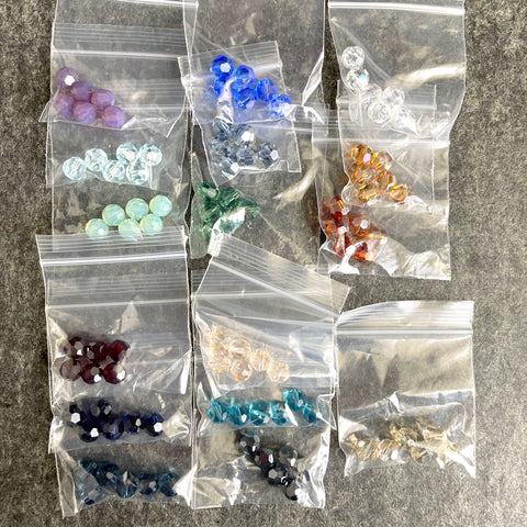 8mm round crystal beads - Swarovski? - 96 pcs - 16 color mix