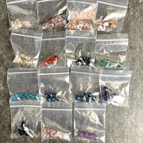 8mm round crystal beads - Swarovski? - 98 pcs - color variety