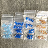 8mm round crystal beads - Swarovski? - 96 pcs - blue and topaz - NextStage Vintage