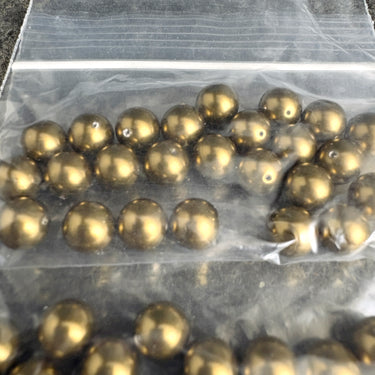 8mm round crystal pearls Swarovski? - 50 pc - antique brass - estate destash - NextStage Vintage