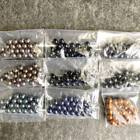 8mm round crystal pearls multicolor mix - Swarovski? - 200+ pcs