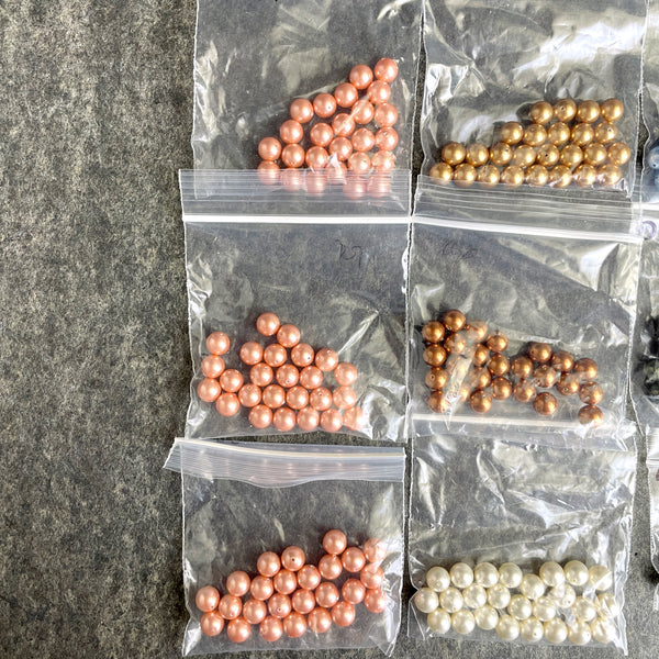 8mm round crystal pearls multicolor mix - Swarovski? - 200+ pcs