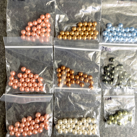 8mm round crystal pearls multicolor mix - Swarovski? - 200+ pcs