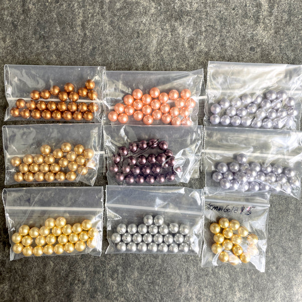 8mm round crystal pearls multicolor mix- Swarovski? - 200+ pcs